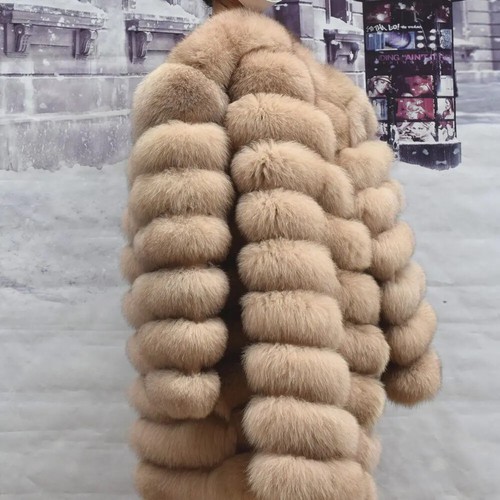 Manteau fourrure renard véritable populaire hiver femme manches longues vêtements en gros sur offre