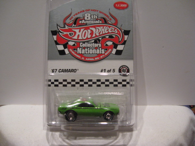 HOT WHEELS 2008 8TH ANNUAL COLLECTORS NATIONALS 1967 CAMARO (1 OF 3000) HOT WHEELS 2008 8TH ANNUAL COLLECTORS NATIONALS 1967 CAMARO (1 OF 3000)
