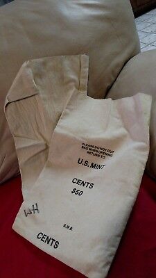 Nice looking used sparingly Canvas Cloth Money Coin Bank Deposit Mint Bags