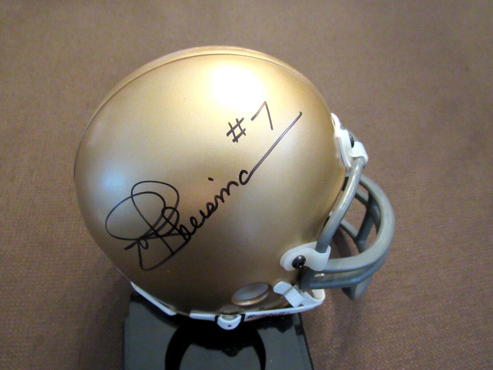 Joe Theismann Autographed Signed Notre Dame Fighting Irish #7 NOTRE DAME REDSKINS HOF QB AUTO MINI HELMET JSA BEAUTY 