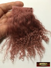M01364 MOREZMORE Tibetan Lamb Mini Sample 2x2 MARSALA RED BROWN Doll Hair