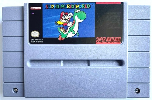 SNES SUPER MARIO WORLD & WARIO'S WOODS 2 AUTENTICI GIOCHI VINTAGE SUPER NINTENDO  - Foto 2 di 6
