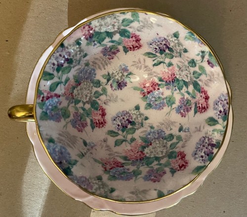 Shelley Chintz "Summer Glory" Oleander Tea Cup and Saucer 2245 pink - Picture 3 of 8