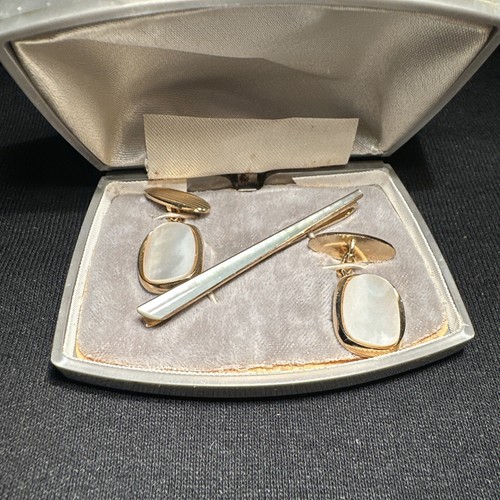 Genuine Stratton Vintage Mother Of Pearlcuddling And Tie Clip - Picture 5 of 5