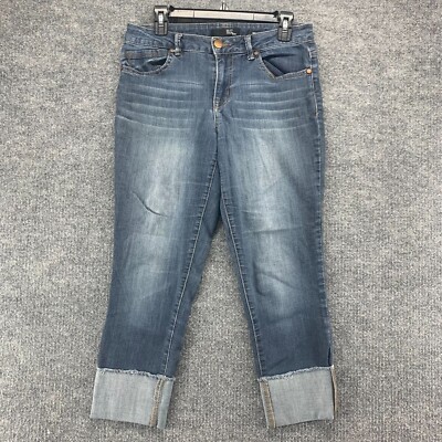 1822 Denim Jeans Womens Blue Taylor Skinny Capri Mid Rise