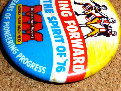 Vintage Minneapolis Moline Pinback Button Farm Machinery Spirit of 76 Colorful - Picture 2 of 6