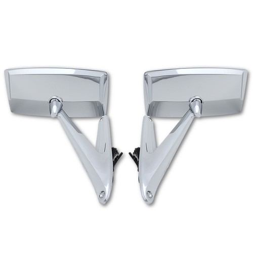67 68 Ford Mustang Falcon Chrome Outside Exterior Side RH LH LED Mirror Pair - Picture 2 of 12