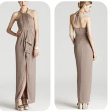 BCBGMaxazria Milania Chain Link Halter Maxi Dress size 4 NWT