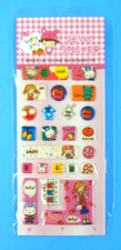 Happy Girls Computer Girls Puffy Stickers Mini Sheet Pink Paper Backing