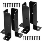 Deck Post Anchor, 4 Pcs Adjustable Post Base Brackets, Heavy Duty Wood Fence ...