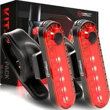 Bike Tail Light 2 Pack - Easy Bicycle Rear Light Installation - USB C Rechargeab