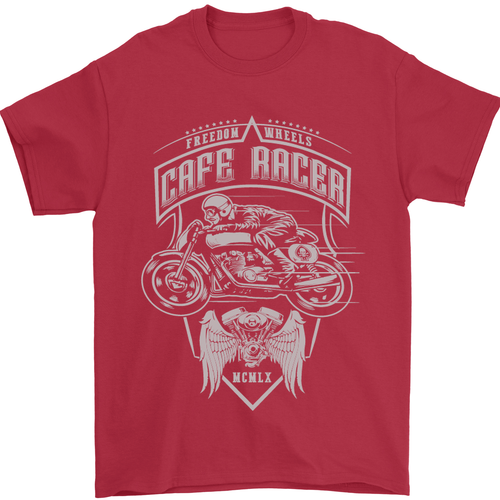 Freedom Wheels Café Racer Biker Moto T-Shirt Pour Hommes 100% Coton - Zdjęcie 80 z 102