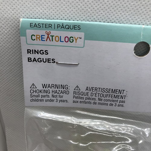 Creatology Easter Bunny Plastic Rings 12 pieces Lt Blue, Purple, Pink & Lime New - Picture 2 of 10