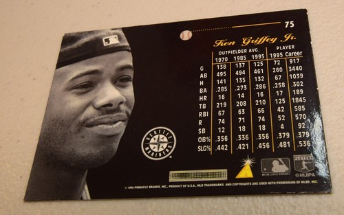 1996 Pinnacle Aficionado #75 Ken Griffey JR Seattle Mariners - Picture 2 of 2