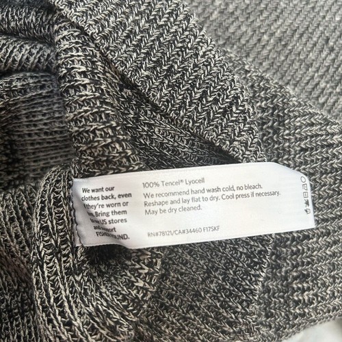 Eileen Fisher Tencel Lyocell Gray Heathered V-Neck Pullover Sweater Size Small - Picture 3 of 5