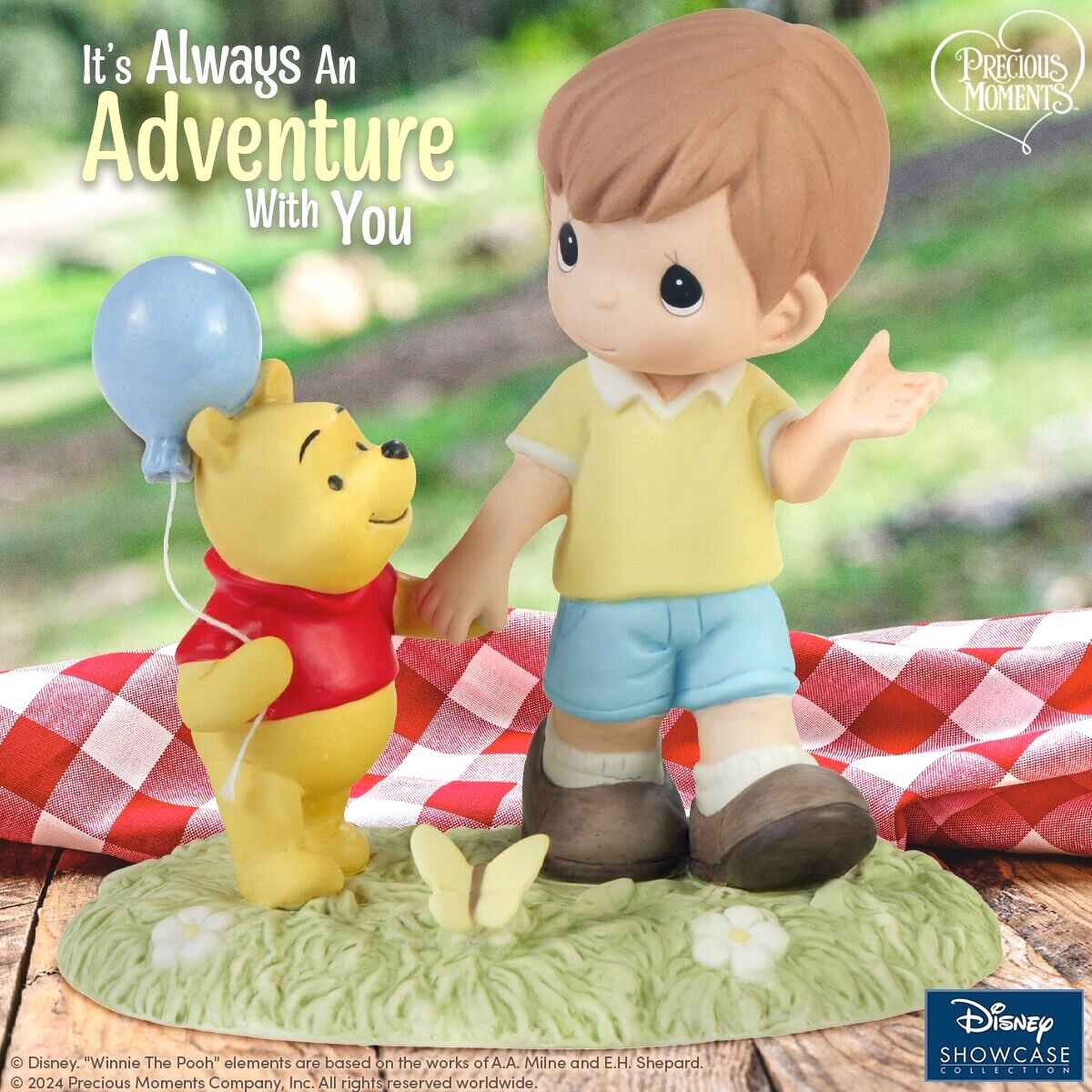 New Precious Moments Disney Christopher Robin & Winnie the Pooh Figurine