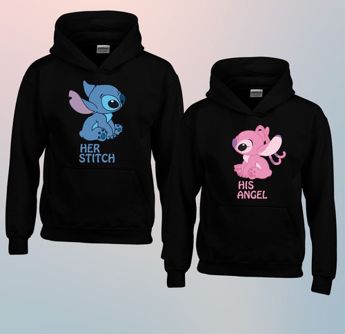 Angel Stitch Hood, Disney Couple Hood ,Disney Couple Unisex Adults Kids Hood Top - Picture 10 of 18