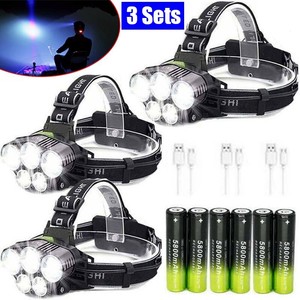 160000LM-5X-T6-LED-Rechargeable-Headlamp-Headlight-18650-Flashlight-Head-Torch