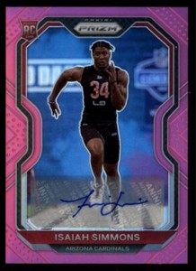 2020 Panini Prizm Purple Pulsar Isaiah Simmons Auto Arizona Cardinals #323
