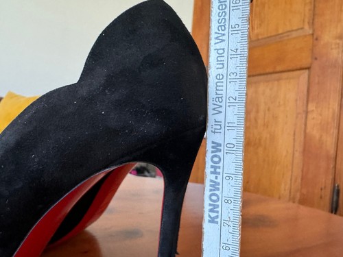 Louboutin Hot Chick 100 Veau Terciopelo/Forro/39/11,5 cm/Negro/Lin Gol - Imagen 6 de 16