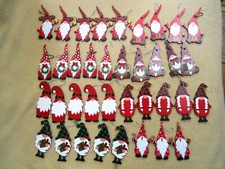 37 Wooden Gnome Christmas Ornaments