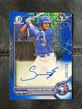 SEBASTIAN ESPINO 2022 Bowman Chrome Blue Mega Refractor Auto 46/150 Mojo