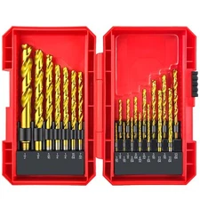 Titanium Twist Drill Bit Set 21 Piece Fit For Cutting Hard Metalssuch As Stainl