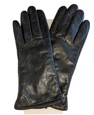 Ladies Warm Thinsulate Leather Gloves Medium, Black.