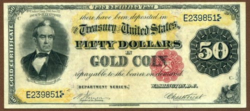 1882 $50 Gold Certificate FR-1195 PMG Extremely Fine 40 Only 63 Known - Picture 2 of 3