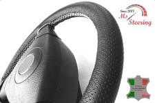 FÜR ACURA RDX 07-12 SCHWARZ PERF LEDER LENKRADBEZUG WEISSER STIT