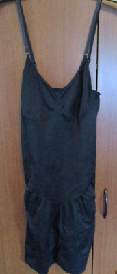 Black Bodysuit Shaper Sz 2XL Polyamide Elastane Adjustable Straps & Short Legs