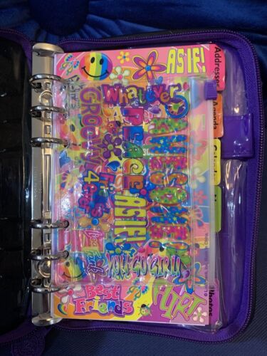 Vintage Lisa Frank Zoomer Zorbit Personal Agenda Mini Binder Organizer Planner - Picture 6 of 13