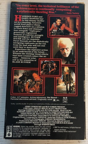 Blade Runner VHS 1987 USA Nelson Entertainment - Picture 2 of 4