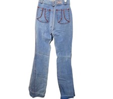 Vintage 60s 70s RARE LA Disco high waist bell bottom flare jeans sz 24