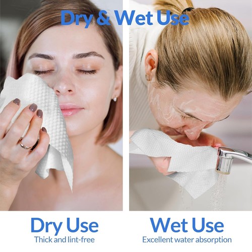 Disposable Face Towel,Face Clean Dry Makeup Remover Wipes,80 Count, 7.88"x9.48" - Picture 6 of 7