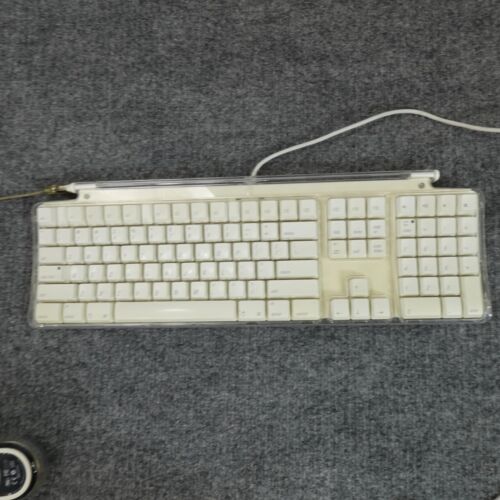 Apple Keyboard USB Wired M7803 Pro White Clear Tested Working Clean W/ Pro Mouse - Picture 2 of 15