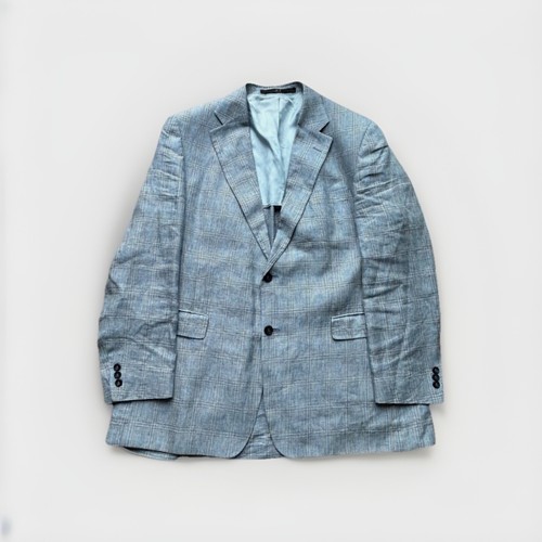DAKS London Men's 100% Linen Check Lightweight Summer Jacket Blazer Size UK 46 R