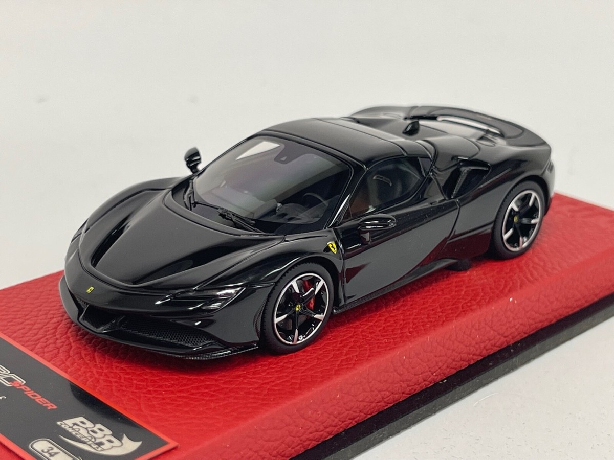 Ferrari SF90 Spider CLOSED ROOF Gloss Black in 1 43 scale by