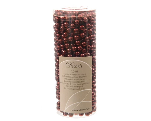 Pearl necklace pearl ribbon pearl garland plastic Ø 0.8 cm length 10 m dark red