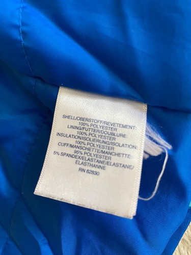 Lands' End Sapphire Geo Colorful Hooded Jacket Coat Girls Youth L 14-16 Blue - Picture 11 of 18