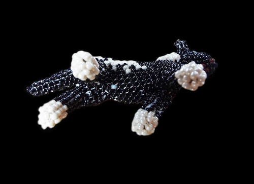 Black and White Beaded Pony - Zuni Handmade - Picture 6 of 6