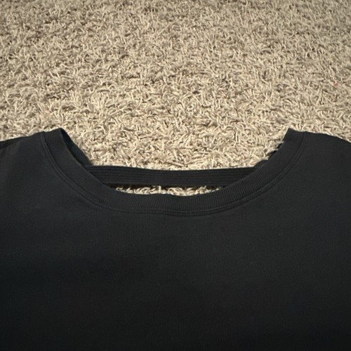 Armani Exchange AX Women’s Large Gold Logo Crew Neck Pullover Sweatshirt Black - Picture 2 of 7