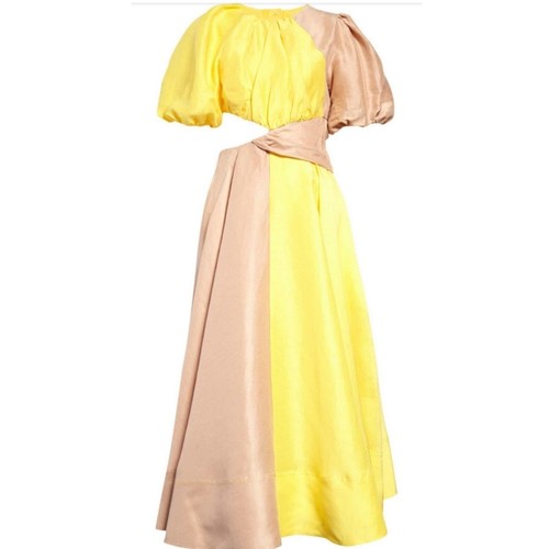 AJE Caliente Dress Yellow Two Tone Puff Sleeve US 2 NWT - Picture 13 of 13
