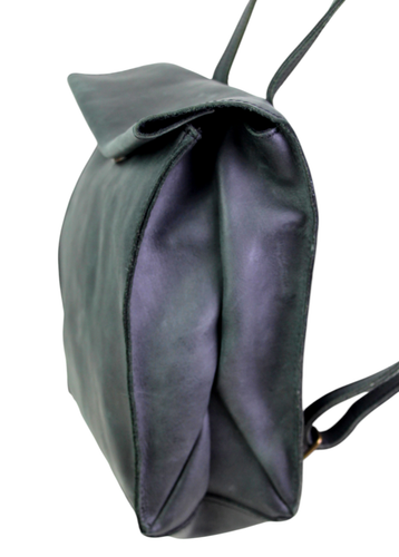 Brandy Melville ASH BLACK REAL LEATHER FLAP BACKPACK SHOULDER BAG HANDBAG PURSE - Picture 4 of 14