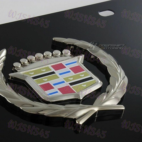 3D Cadillac CTS License Plate Frame Stainless Steel - 2PCS Front & Back with Cap - Picture 4 of 8