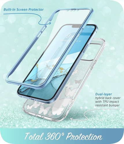 Blue Butterfly Style Case for iPhone 13 Pro Max 6.7 inch (2021 Release) - Picture 3 of 8