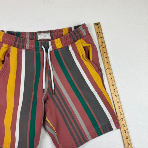 Free Planet Sweat Shorts Mens XL Striped Pockets Drawstring Adjustable - Picture 5 of 12