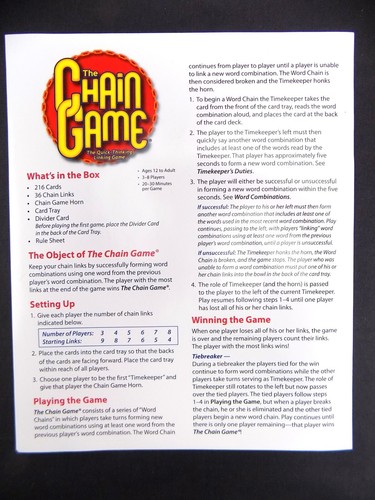 OOP The Chain Game by Out of the Box Publishing 2008 Word/Party Game - Picture 4 of 7