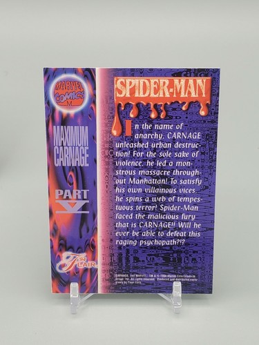 LOTTO DI CARTE COSMICHE FLEER FLAIR MARVEL SPIDER-MAN SPIDER-DEMON 1994 - Foto 7 di 9