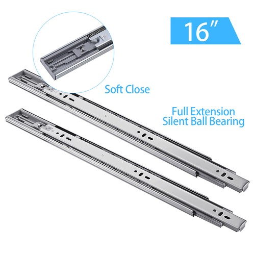 10"-22" Soft Close Full Extension Drawer Slides Ball Bearing Side or Rear Mount - Picture 13 of 15